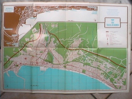 Vecchia mappa salerno carta - vecchia,
