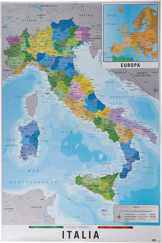 Cartina italia fisico - italia,