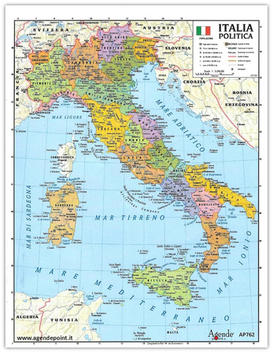 Cartina italia geografica - cartina, a3
